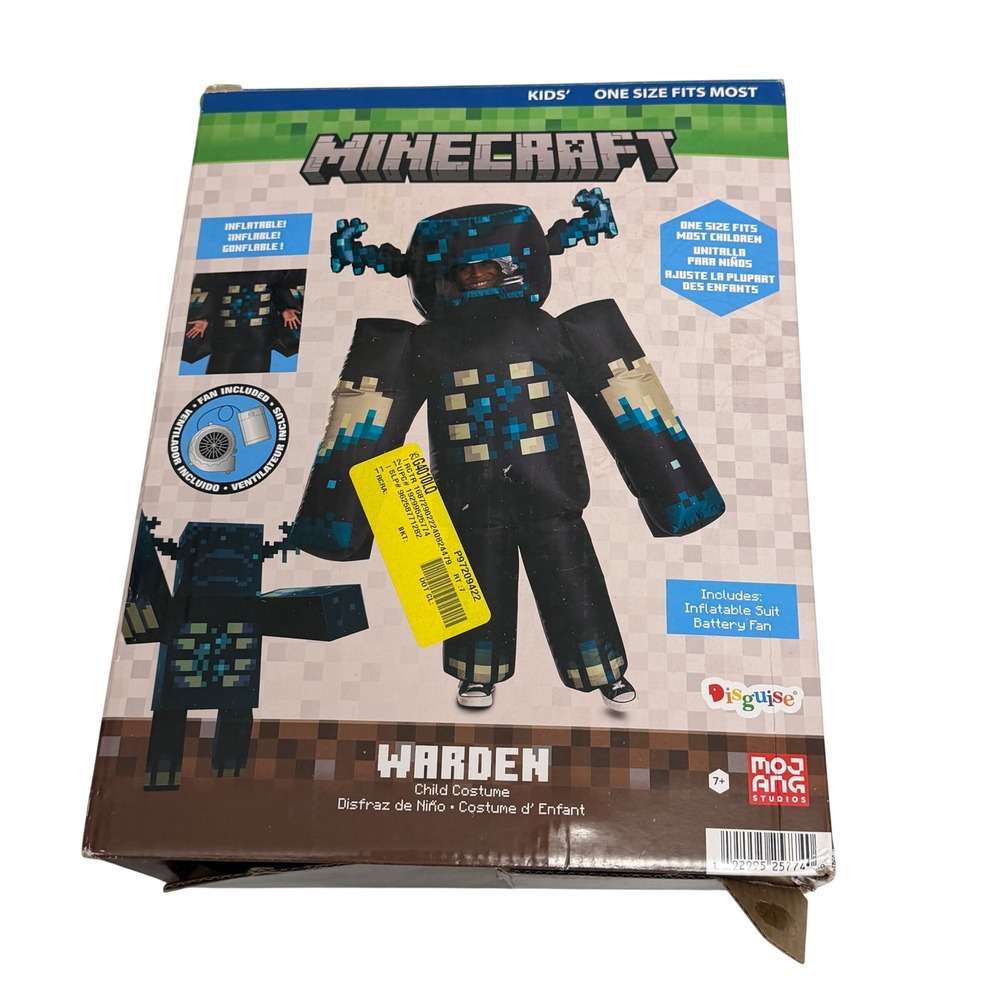 Minecraft Warden Inflatable Costume Kids One Size Disguise Video Game Halloween